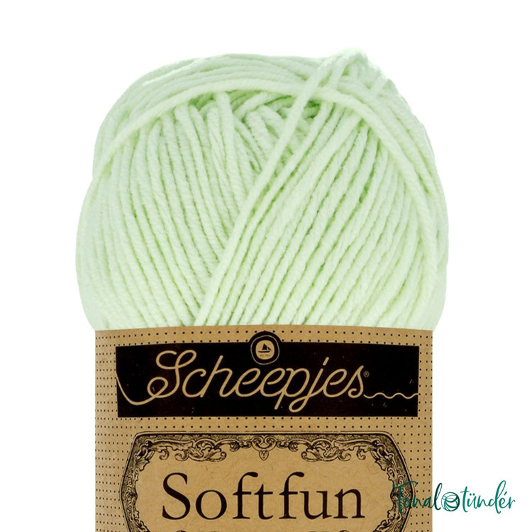 Scheepjes Softfun 2639 Green Tea - halványzöld fonal