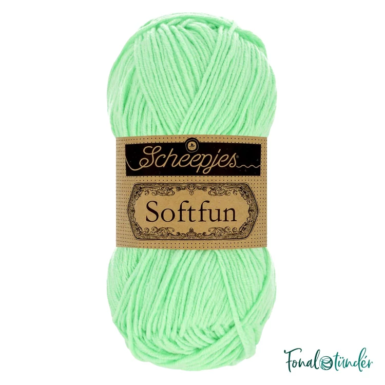 Scheepjes Softfun 2640 Mint green - menta zöld - pamut-akril fonal - yarn blend