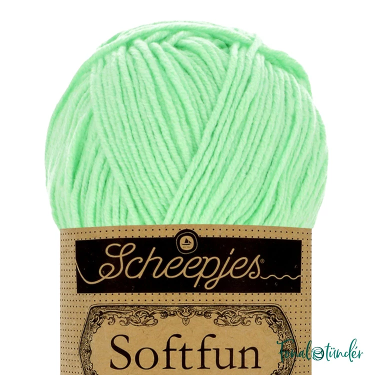 Scheepjes Softfun 2640 Mint green - menta zöld - pamut-akril fonal - yarn blend
