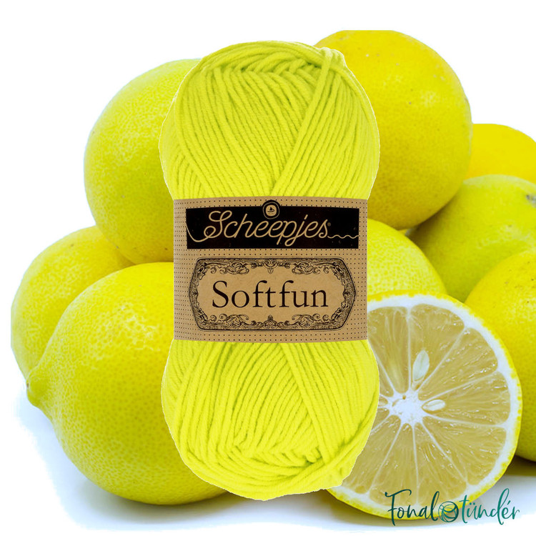 Scheepjes Softfun 2641 Citrus Lime - élénk citromsárga fonal
