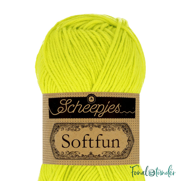 Scheepjes Softfun 2641 Citrus Lime - élénk citromsárga fonal