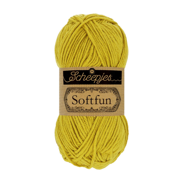 Scheepjes Softfun 2642 Lichen - yellow-green - sárgászöld - pamut-akril fonal - yarn blend