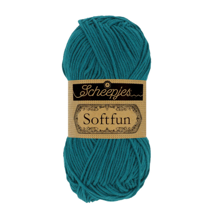 Scheepjes Softfun 2644 Lagoon - deep turquoise blue- sötét türkiz kék - pamut-akril fonal - yarn blend