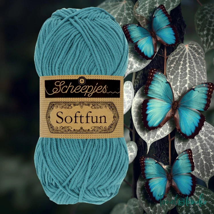 Scheepjes Softfun 2645 Tempo blue - kék - pamut-akril fonal - yarn blend