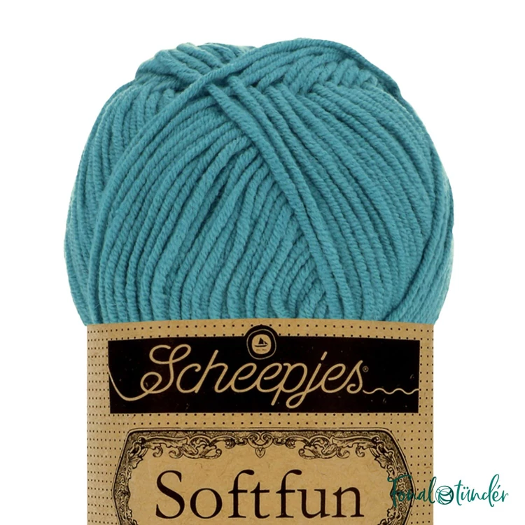 Scheepjes Softfun 2645 Tempo blue - kék - pamut-akril fonal - yarn blend