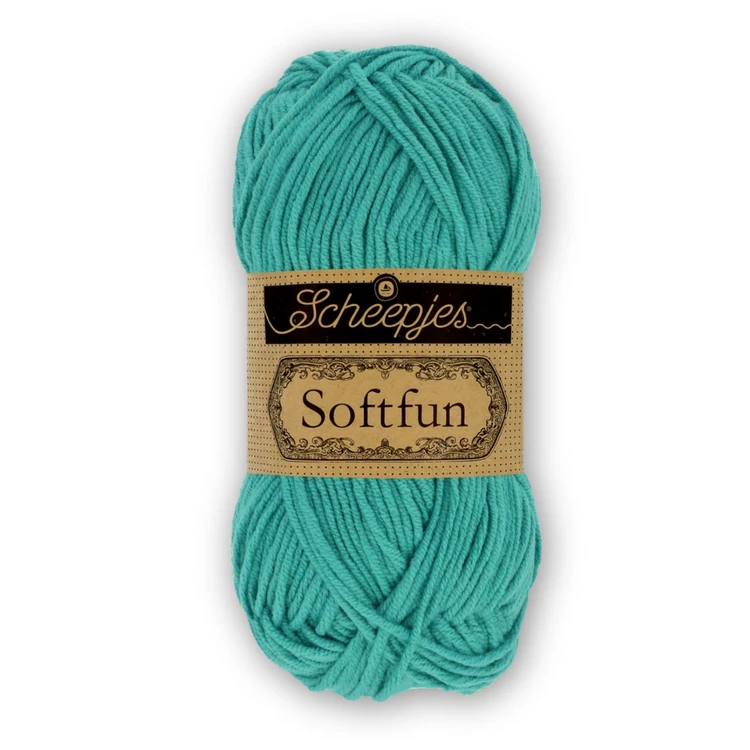 Scheepjes Softfun 2647 Capri - türkizkék - pamut-akril fonal - yarn blend