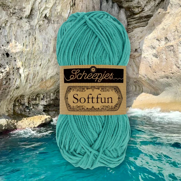 Scheepjes Softfun 2647 Capri - türkizkék - pamut-akril fonal - yarn blend