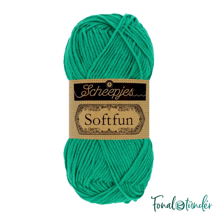 Scheepjes Softfun 2648 Jade - vivid green - jádekő zöld - pamut-akril fonal - yarn blend