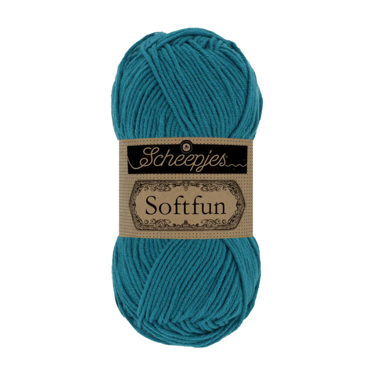 Scheepjes Softfun 2649 Peacock - blue - pávakék - pamut-akril fonal - yarn blend