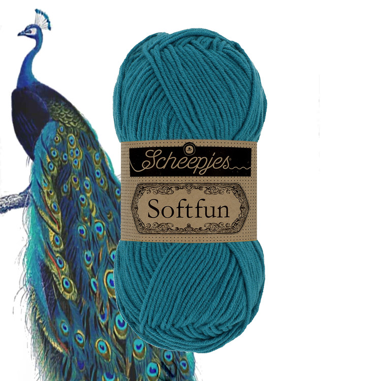 Scheepjes Softfun 2649 Peacock - pávakék fonal