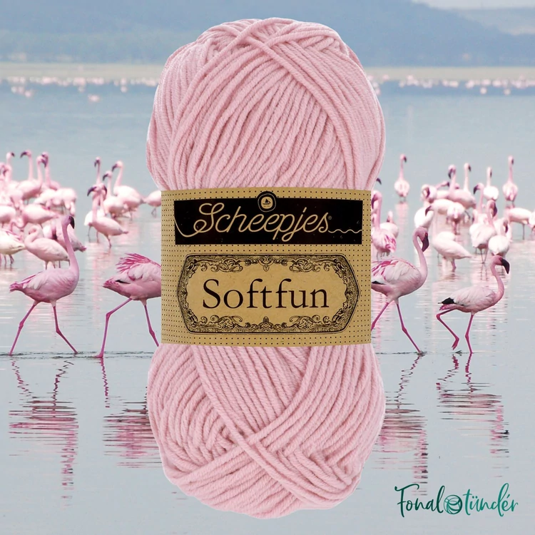 Scheepjes Softfun 2653 Flamingo pink - rózsaszín - pamut-akril fonal - yarn blend