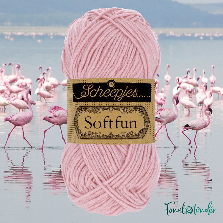 Scheepjes Softfun 2653 Flamingo - világos rózsaszín fonal Scheepjes Softfun 2653 Flamingo - világos rózsaszín fonal