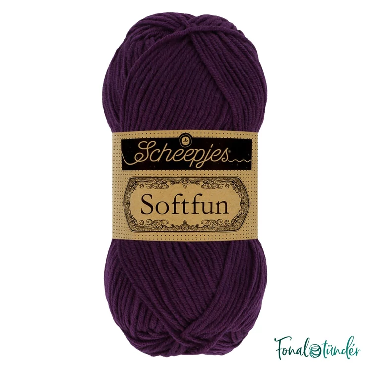 Scheepjes Softfun 2656 Aubergine purple - padlizsán lila - pamut-akril fonal - yarn blend