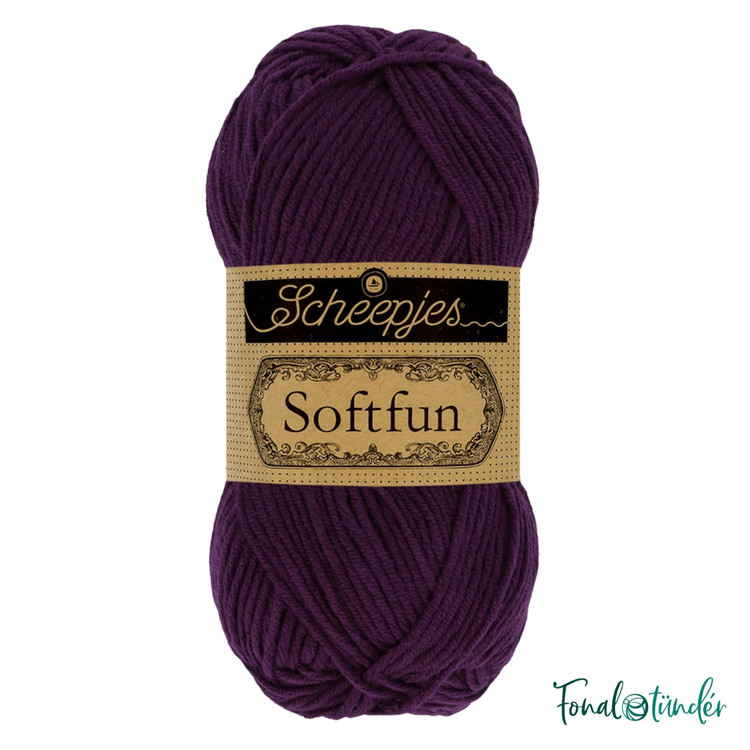 Scheepjes Softfun 2656 Aubergine - padlizsán lila fonal Scheepjes Softfun 2656 Aubergine - padlizsán lila fonal