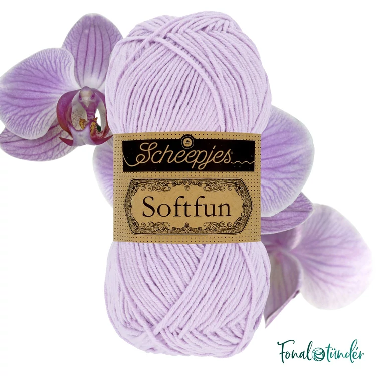 Scheepjes Softfun 2657 Orchid - halvány lila - pamut-akril fonal - yarn blend