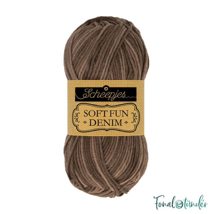 Scheepjes Softfun Denim 510 - brown - barna - pamut-akril fonal - yarn blend