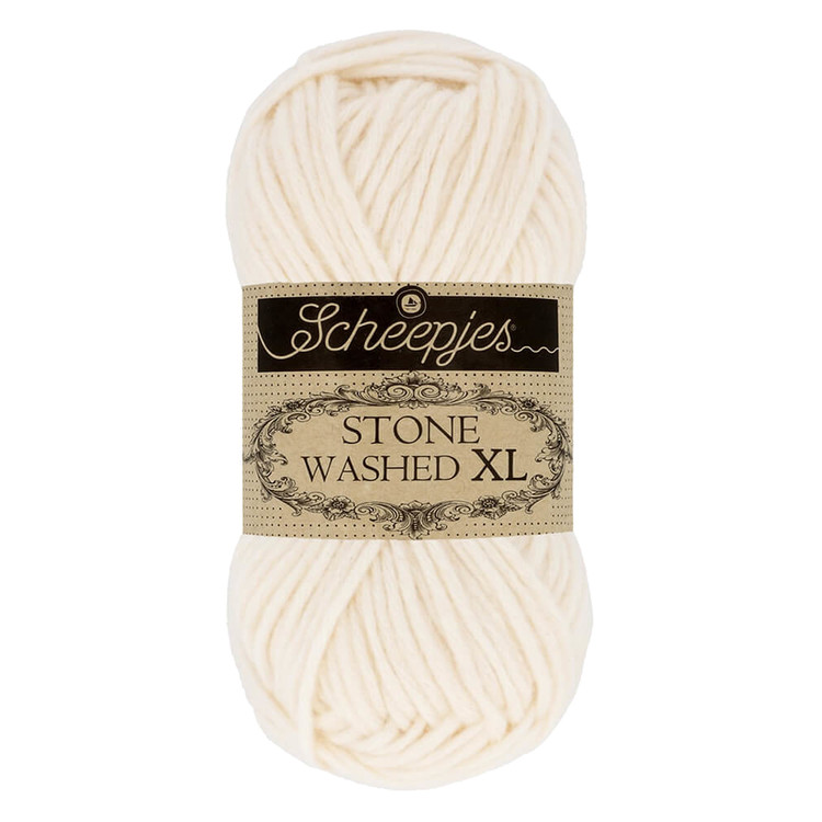 Scheepjes Stone Washed XL 841 Moon Stone - fehér pamut keverék fonal