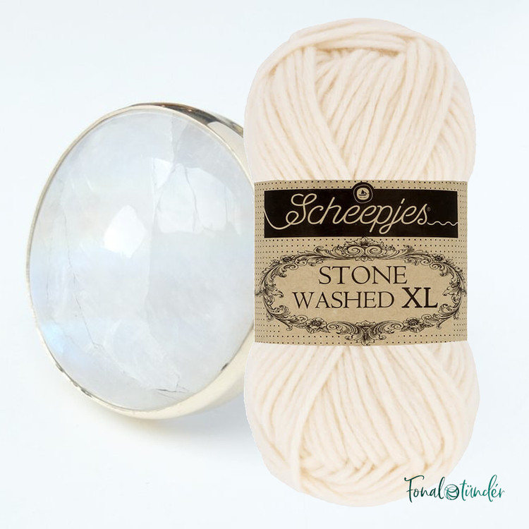 Scheepjes Stone Washed XL 841 Moon Stone - fehér pamut keverék fonal