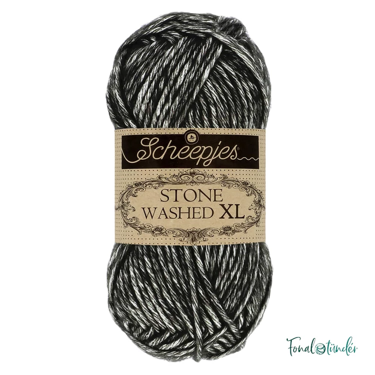Scheepjes Stone Washed XL 843 Black Onyx - pamut fonal - cotton yarn