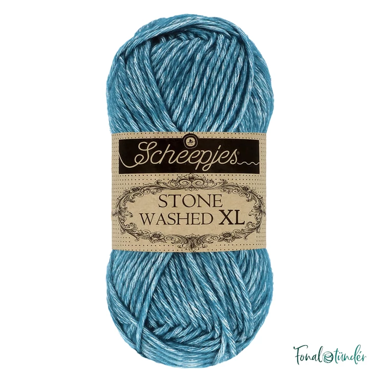 Scheepjes Stone Washed XL 845 Blue Apatit - pamut fonal - cotton yarn