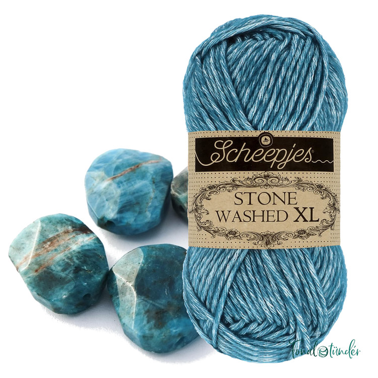 Scheepjes Stone Washed XL 845 Blue Apatit - kék fonal