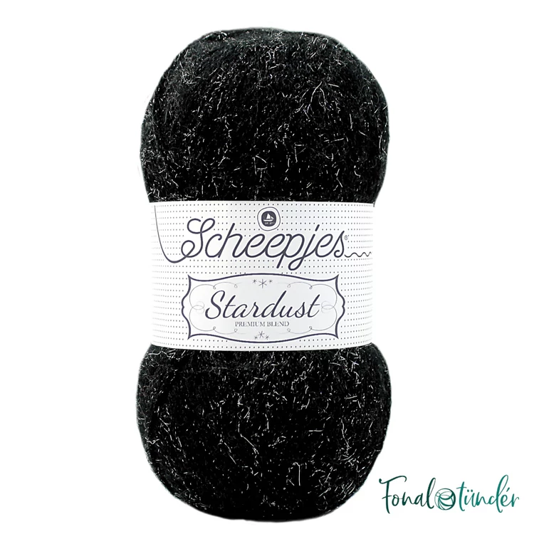 Scheepjes Stardust 651 Scorpio - éjfekete mohair fonal - black mohair yarn blend