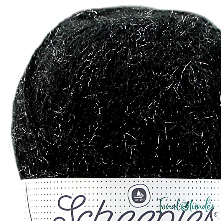 Scheepjes Stardust 651 Scorpio - éjfekete mohair fonal - black mohair yarn blend - kep3