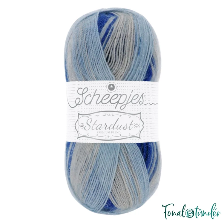 Scheepjes Stardust 663 Gemini - kék ombre mohair fonal - blue ombre mohair yarn blend