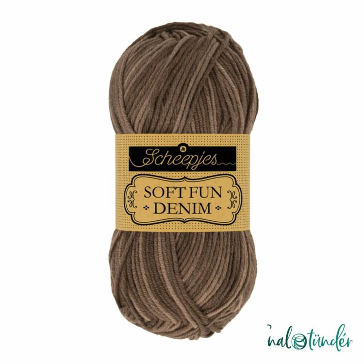 Scheepjes Softfun Denim 510 - brown - barna - pamut-akril fonal - yarn blend