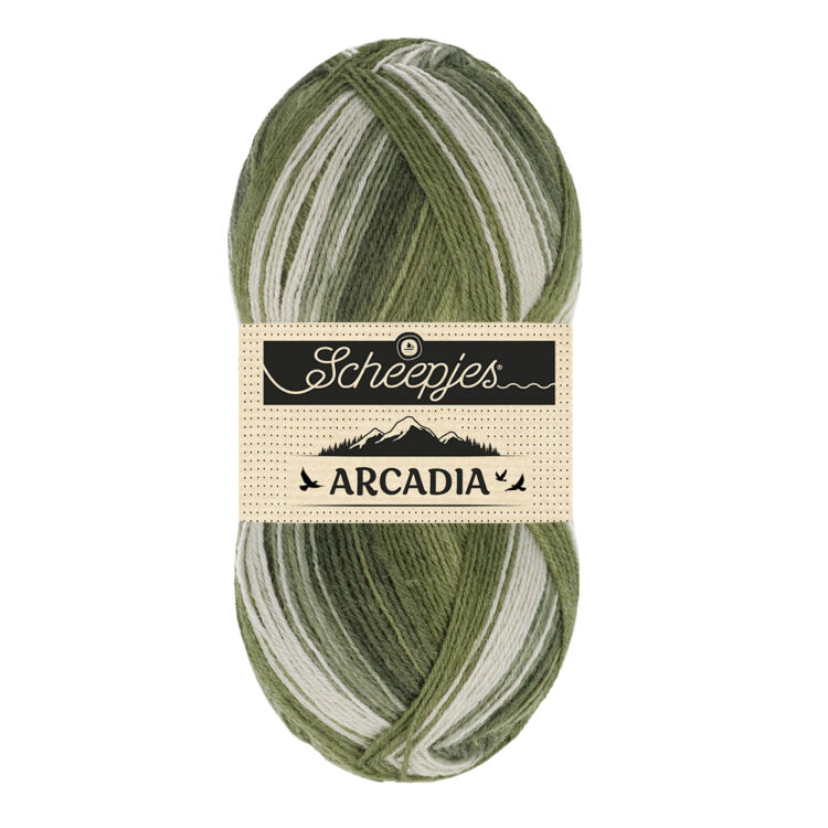 Scheepjes Arcadia 905 Rainforest - zöld-szürke gyapjú zoknifonal - wool sockyarn