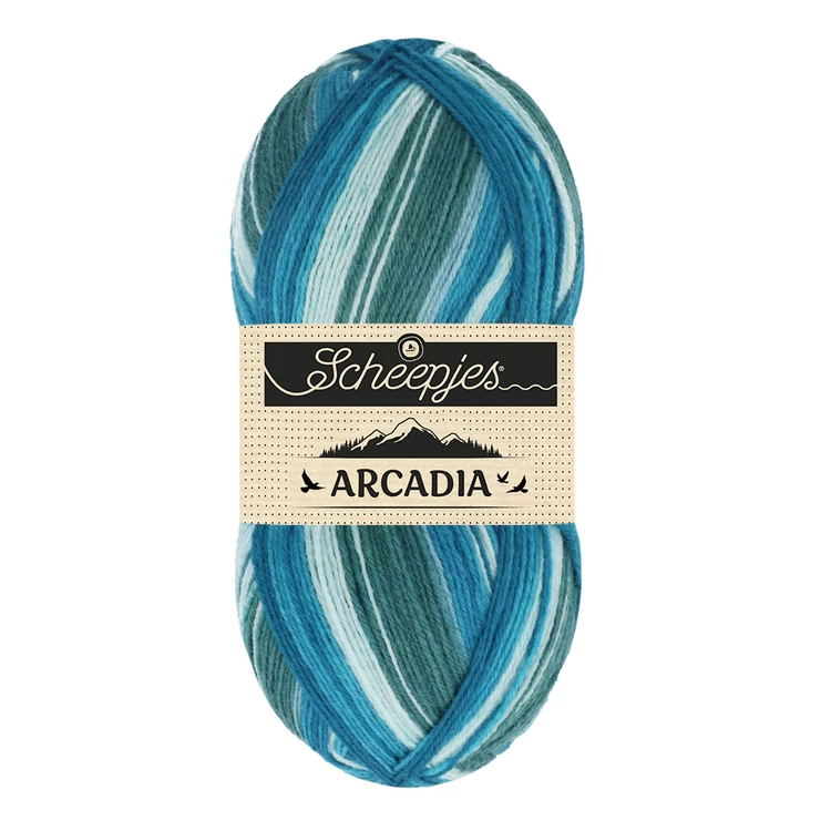 Scheepjes Arcadia 906 Oasis - kék-szürke gyapjú zoknifonal - wool sockyarn