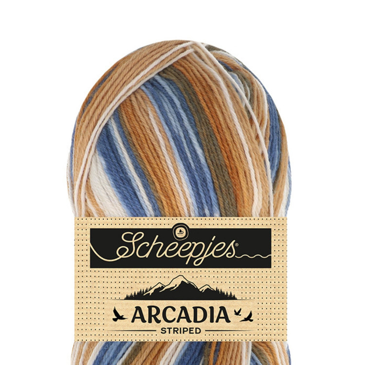 Scheepjes Arcadia Striped - 910 Timber - csíkos zoknifonal