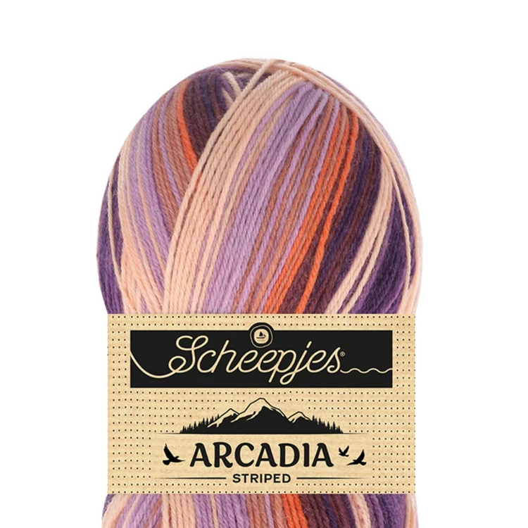 Scheepjes Arcadia 911 Twilight - csíkos gyapjú zoknifonal - wool sockyarn