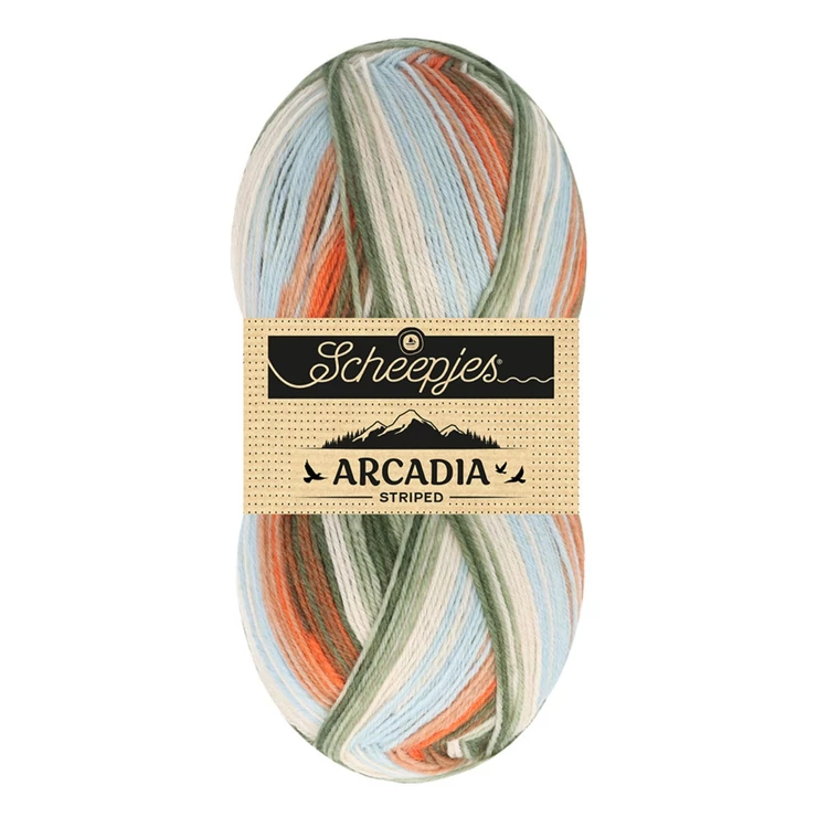 Scheepjes Arcadia Striped 913 Cottage - csíkos gyapjú zoknifonal - wool sockyarn