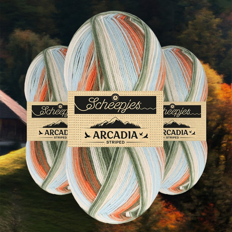 Scheepjes Arcadia Striped - 913 Cottage - csíkos zoknifonal