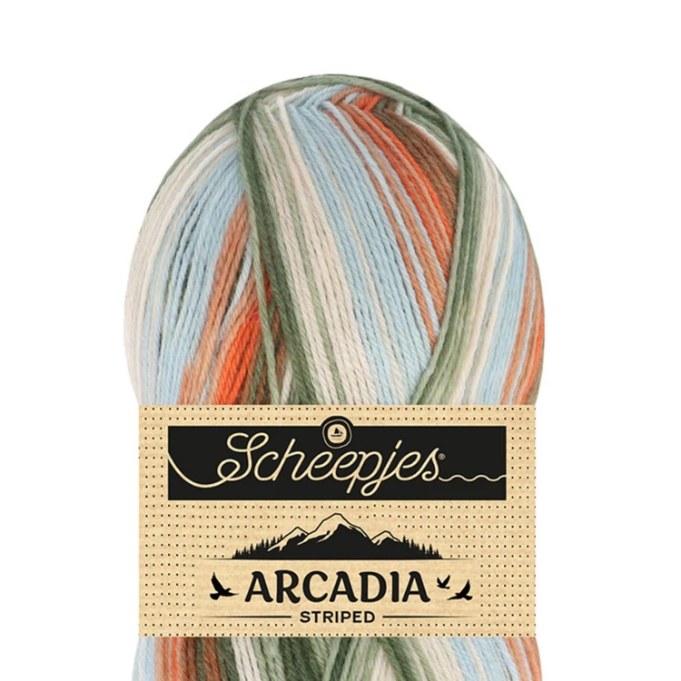 Scheepjes Arcadia Striped 913 Cottage - csíkos gyapjú zoknifonal - wool sockyarn