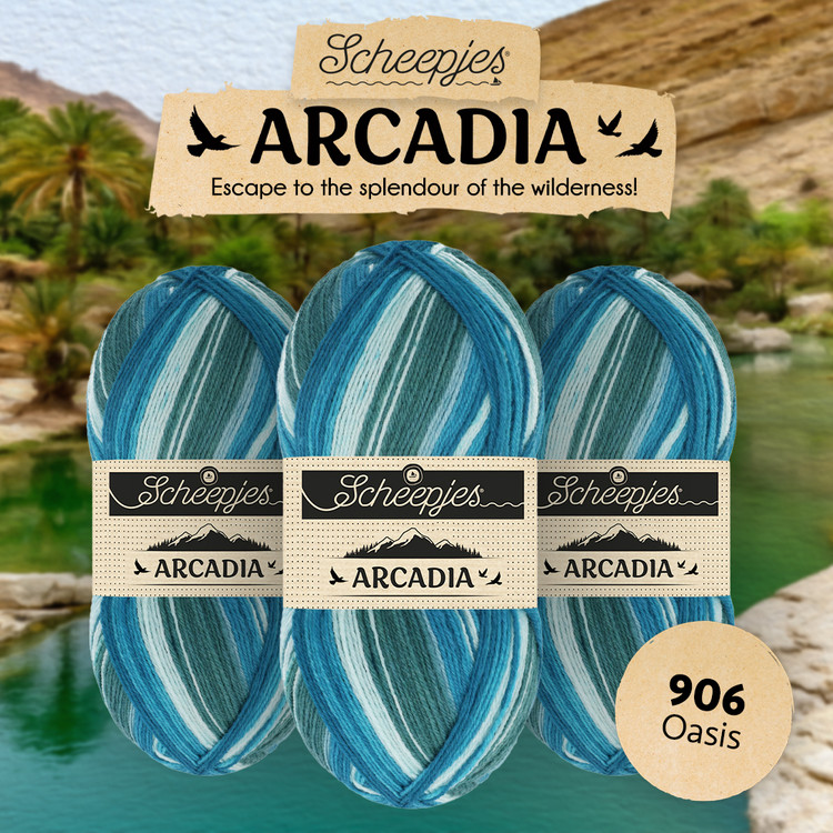 Scheepjes Arcadia 906 Oasis - kék-szürke fonal