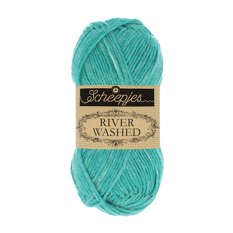 Scheepjes River Washed 952 Rhine - türkiz-szürke fonal