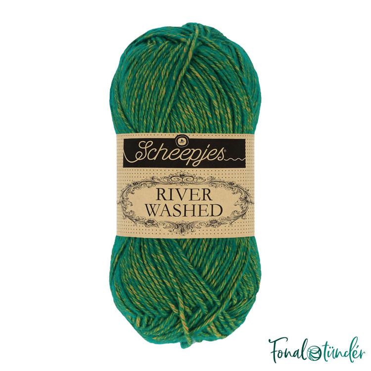 Scheepjes River Washed 955 Po - zöld-sárga