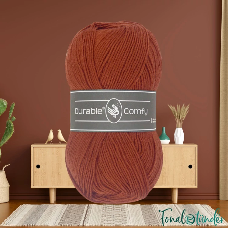 Durable Comfy 2210 Caramel - barna mikroszálas akril fonal - acrylic yarn - 02