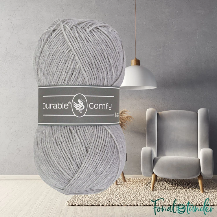 Durable Comfy 2232 Light Gray - szürke mikroszálas akril fonal - acrylic yarn - 02