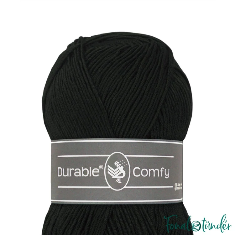 Durable Comfy 325 Black - fekete mikroszálas akril fonal - acrylic yarn - 03