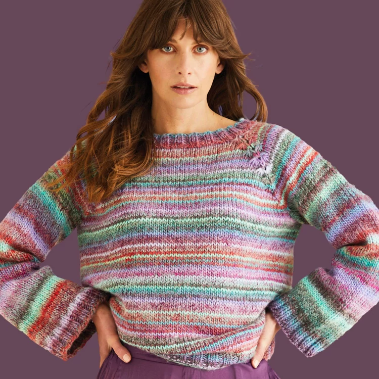 DMC Pirouette XL - rózsaszín-zöld - színváltós fonal - self-striping yarn - 03