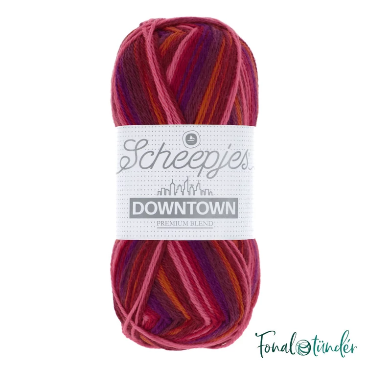Scheepjes Downtown 401 Sunset - vörös-narancs gyapjú fonal - wool yarn blend