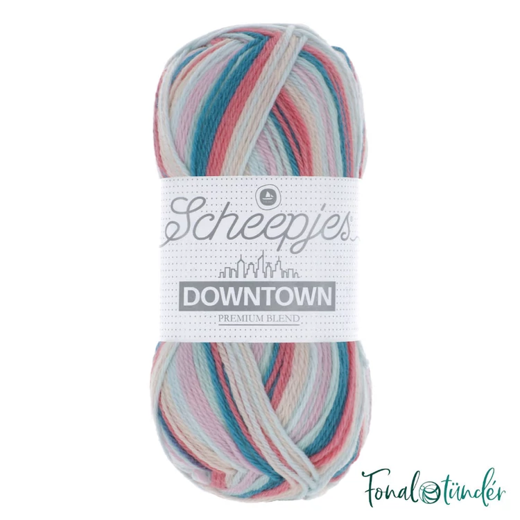 Scheepjes Downtown 412 Museum Square - pink-kék -  gyapjú fonal - wool yarn blend