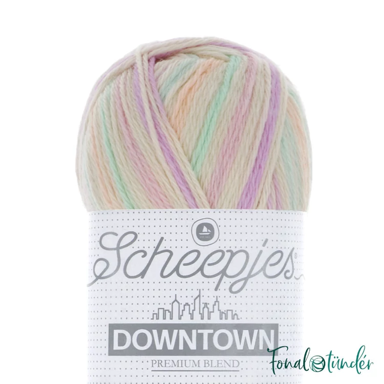 Scheepjes Downtown 413 Baker's Corner - pasztel rózsaszín-zöld -  gyapjú fonal - wool yarn blend