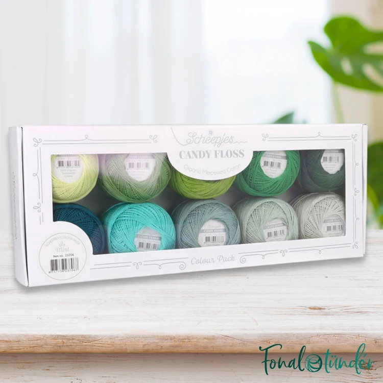 Scheepjes Candy Floss Colour Pack - Mint - hímzőfonal csomag - Mentazöld