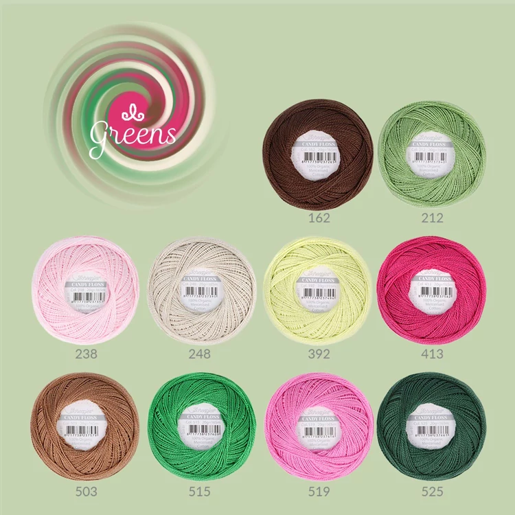 Scheepjes Candy Floss Colour Pack Greens - hímzőfonal csomag - Tavaszi Zöldek