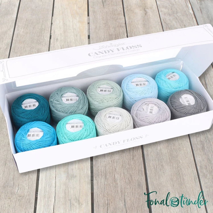 Scheepjes Candy Floss Colour Pack Earl Gray - hímzőfonal csomag - Kék-Szürke