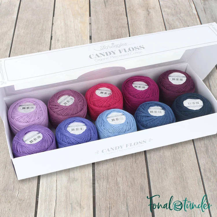 Scheepjes Candy Floss Colour Pack Smoothie - hímzőfonal csomag - Kékek és Lilák